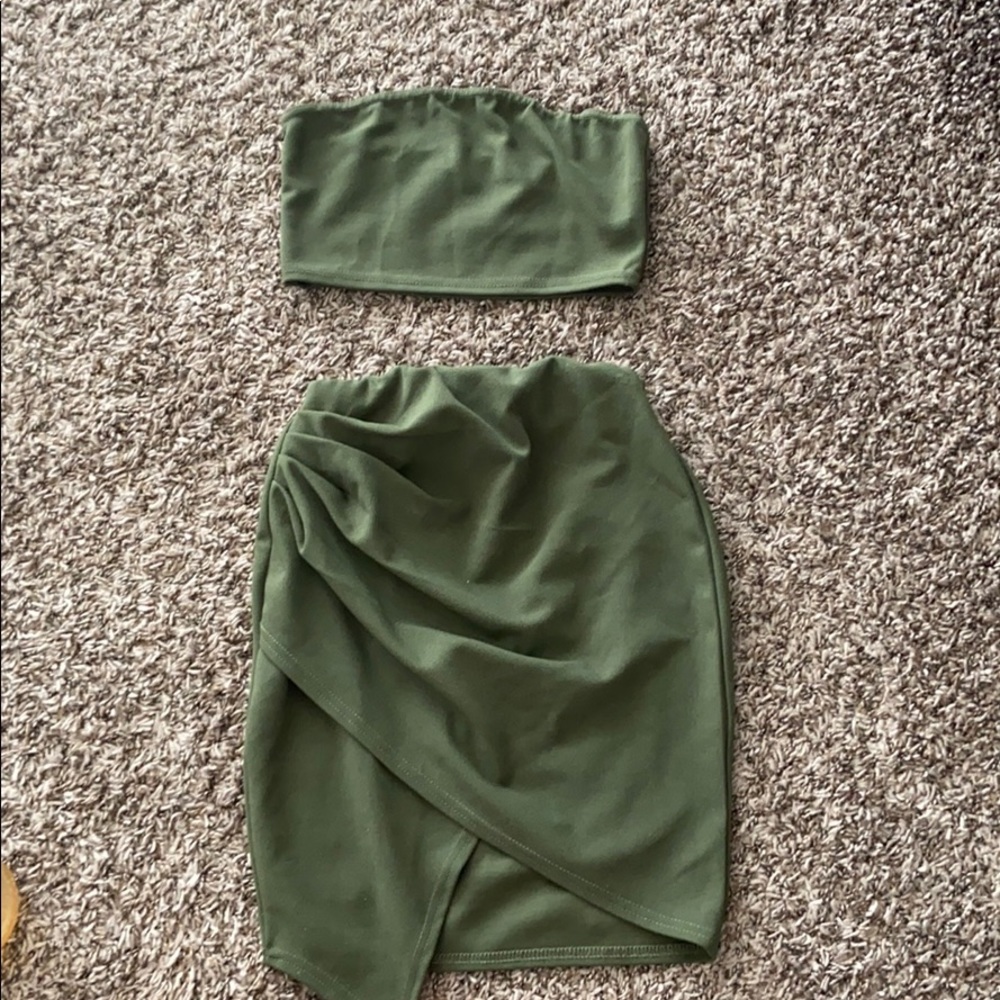 Two piece set top and mini skirt
